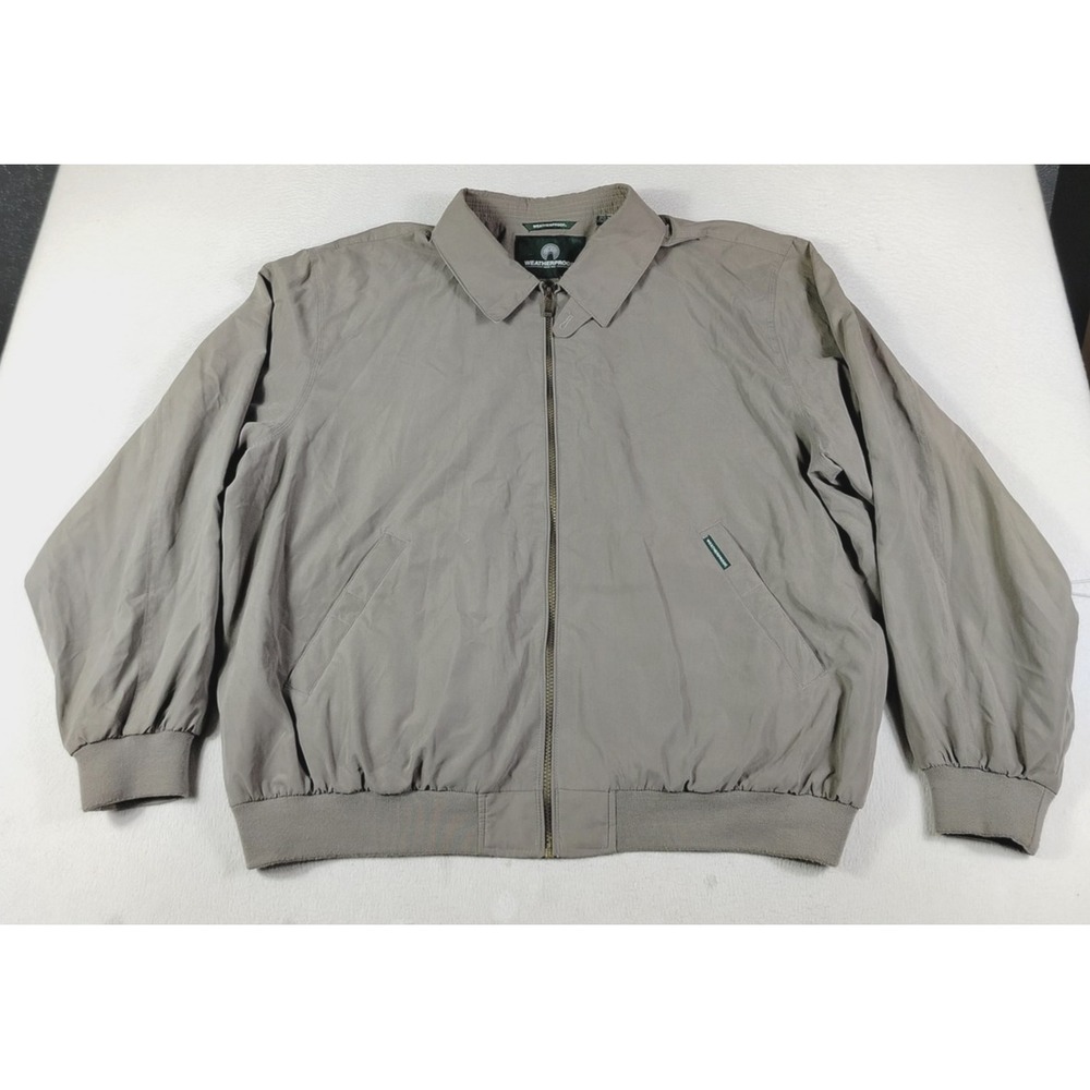 Weatherproof Jacket Mens 2XL Gray Microfiber Windbreaker Bomber Lined Outdoor